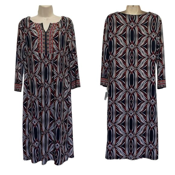 JM Collection Abstract Print Studded Embellished Dress Sz S NWT - Picture 1 of 15